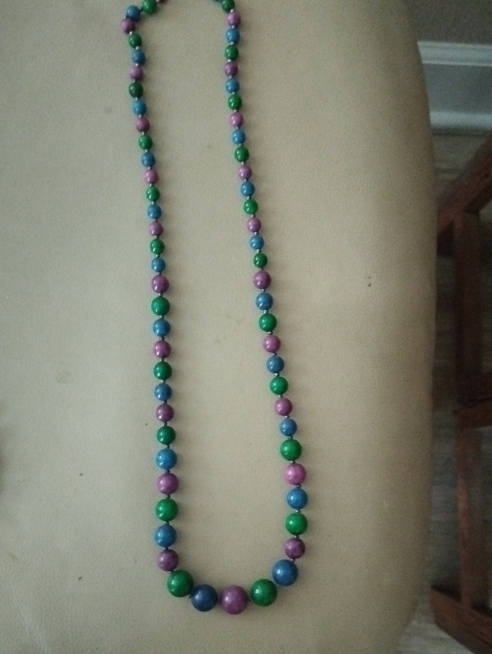 LAPIS AND MALACHITE BEADED NECKLACE